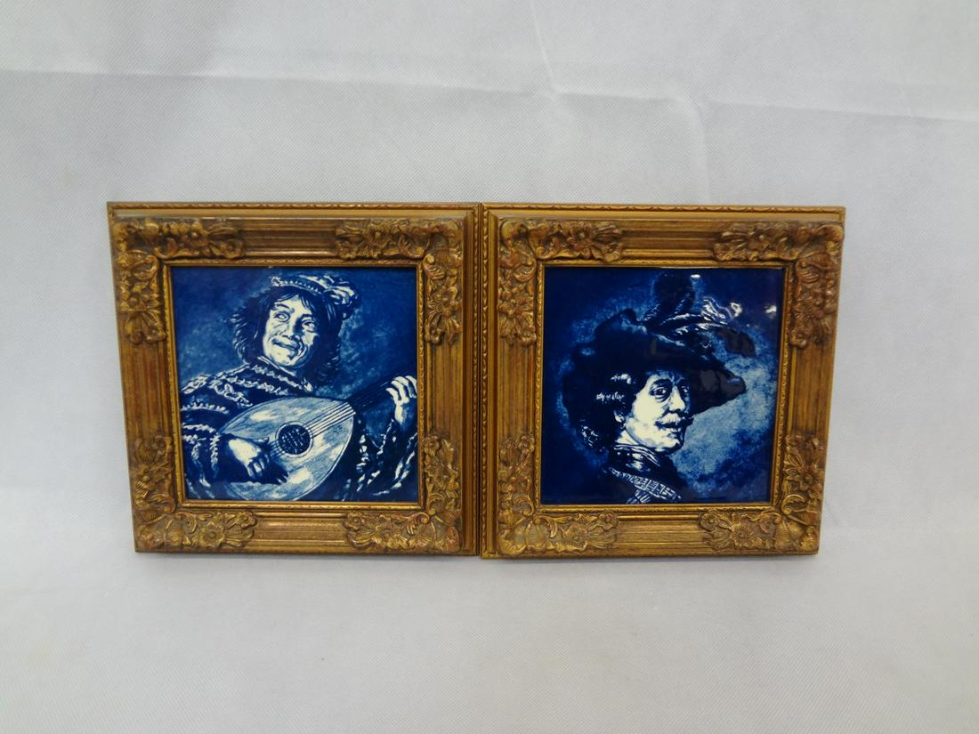 Pair of Delft Germany Blue Tiles (1 of 5)