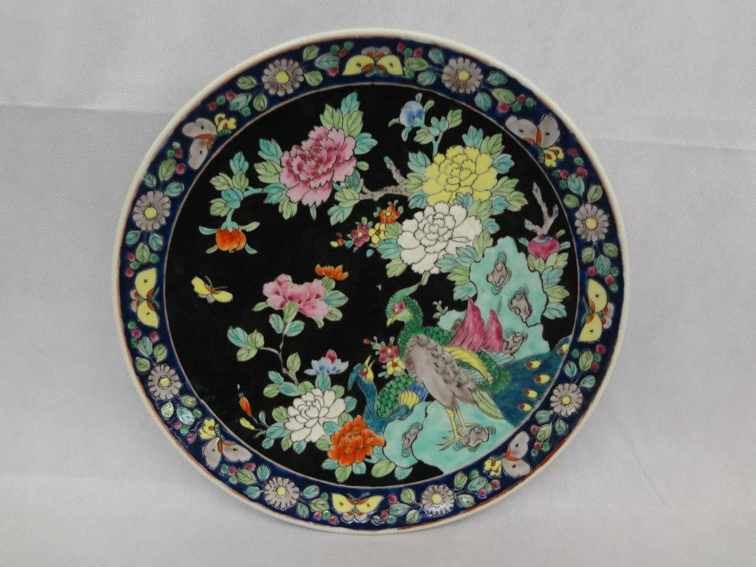 Nippon Charger With Flowers and Birds: Nippon Charger With Flowers and Birds: Measures 12" in diameter with no condition issues. Signed on bottom