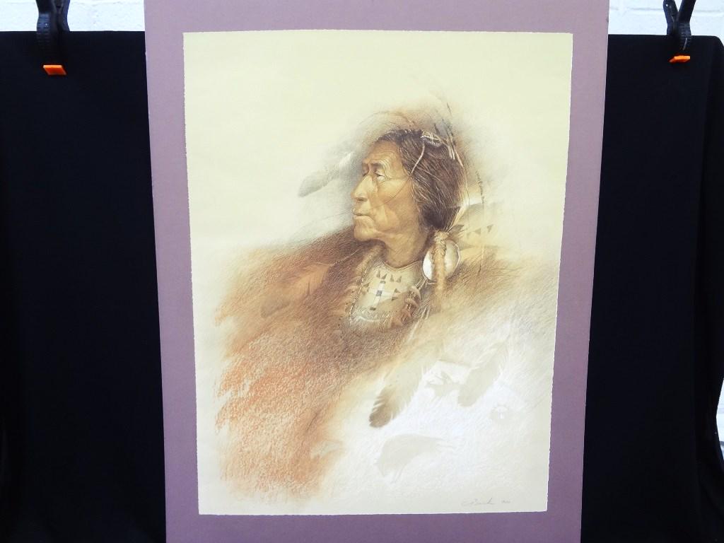 Paul Goble Indian Chief Signed Lithograph