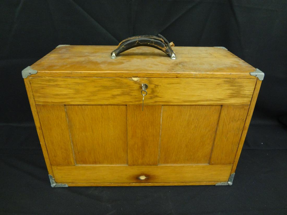 Oak Machinist Tool Box With Locking Front (1 of 4)
