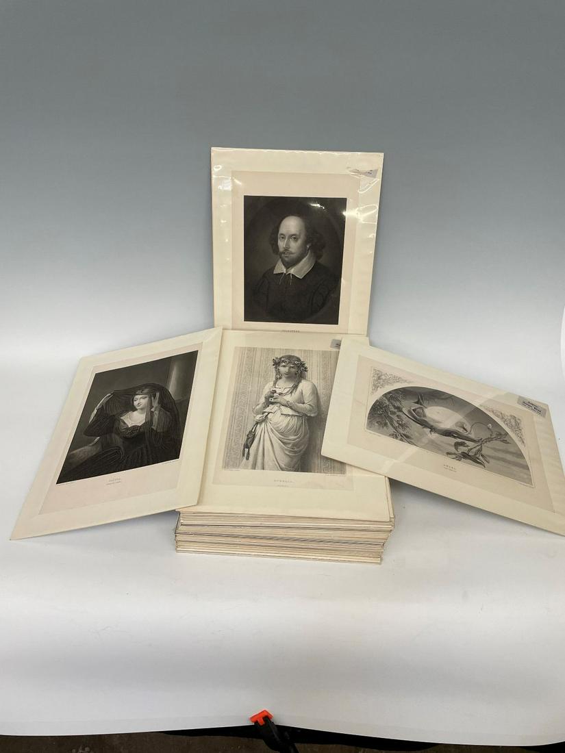 (40) Charles Knight Shakespeare Engravings c1870's: (40) Charles Knight Shakespeare Engravings c1870's: From the Charles Knight Shakespeare book. Pages of engravings featuring all of Shakespeare's plays. In NM condition.