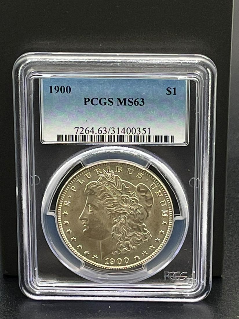1900 Morgan Silver Dollar Graded PCGS MS63 (1 of 5)