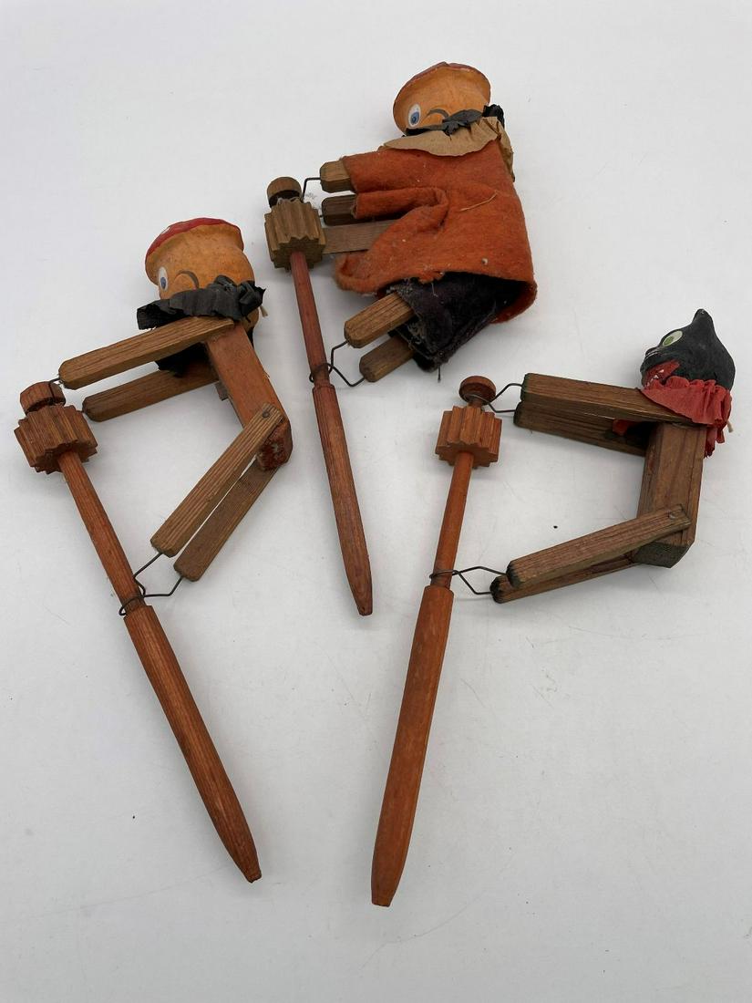 (3) Wooden Whirly Gig Spin Hand Held Toys (1 of 4)