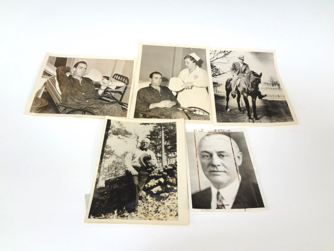 (5) Original Baseball Press Photos: (5) Original Baseball Press Photos: George Ruppert Business manager of the Yankees, Jimmy Burke NY Yankees coach, (3) Van Lingle Mungo Pitcher for the Dodgers