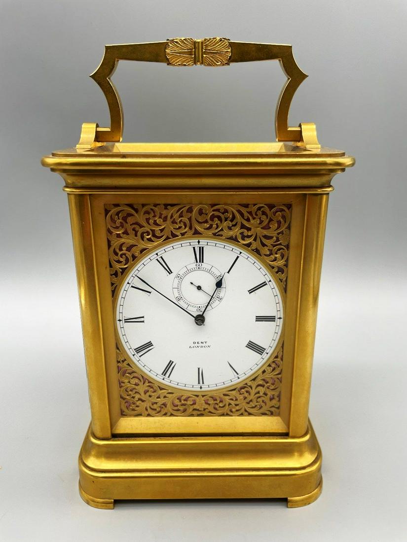 Victorian Gilt Brass Eight Day Chronometer Carriage (1 of 9)