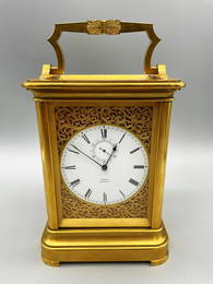 Victorian Gilt Brass Eight Day Chronometer Carriage