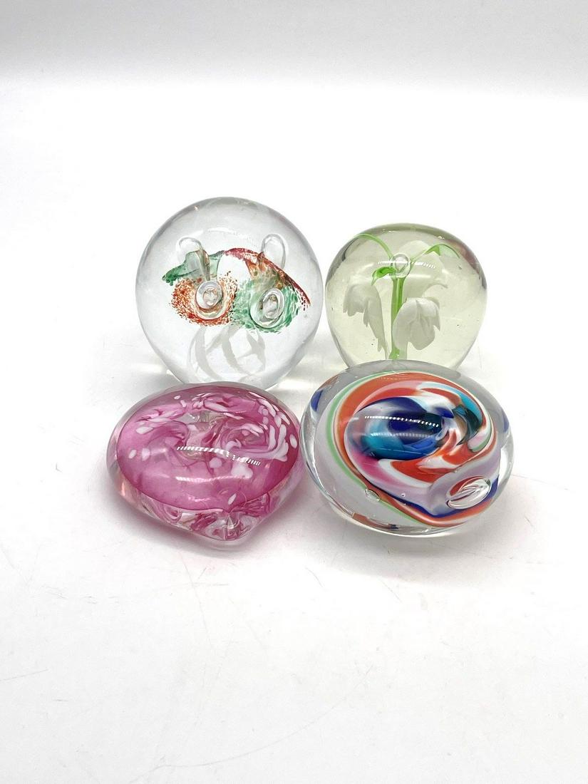 (4) Glass Paperweights: McKinney, S.S. Island, Don: (4) Glass Paperweights: McKinney, S.S. Island, Don Drumm: 4 signed paperweights, no condition issues.