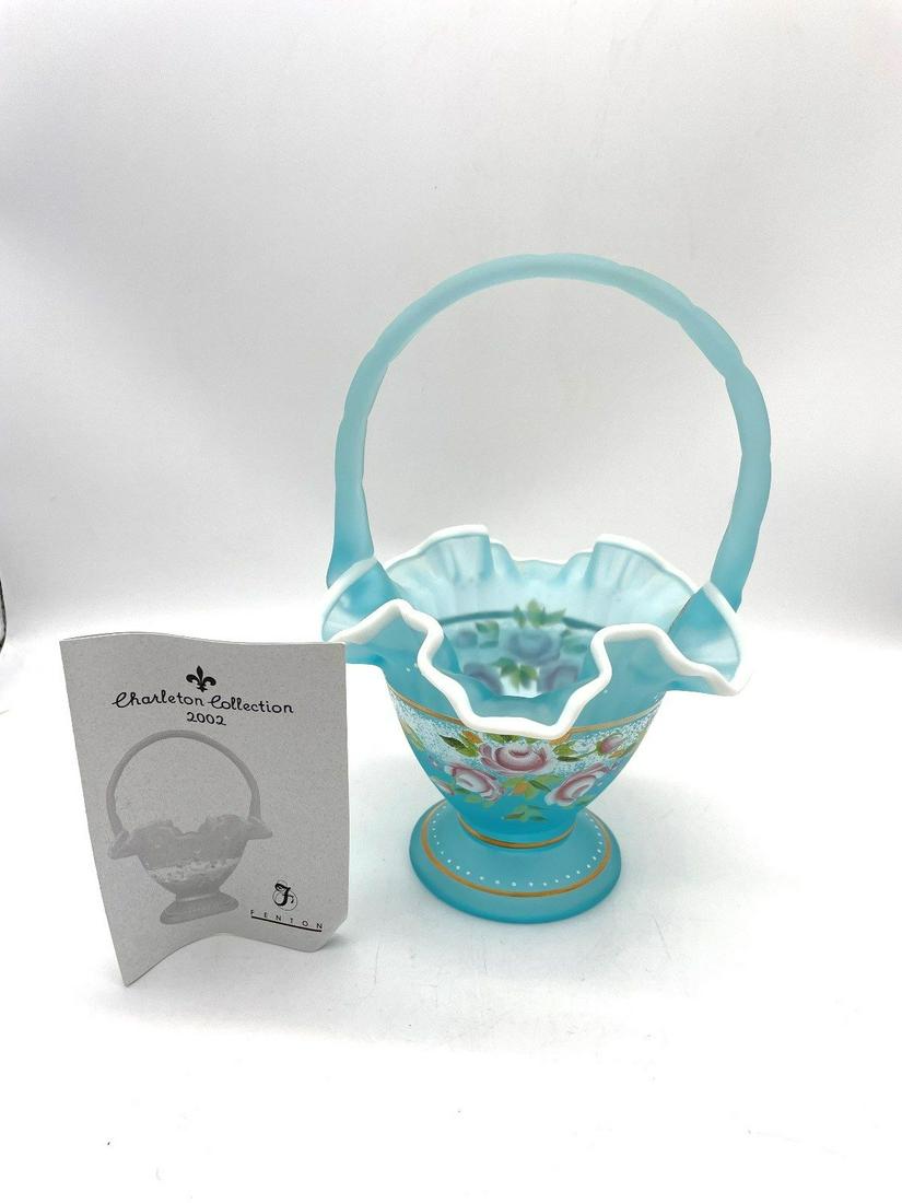 Fenton 2002 Charleton Collection Hand Painted Basket (1 of 3)