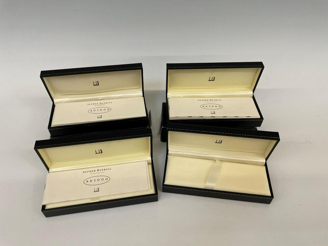 (4) Empty Dunhill AD2000 Pen/Pencil Boxes: (4) Empty Dunhill AD2000 Pen/Pencil Boxes: (2) in original sleeves.