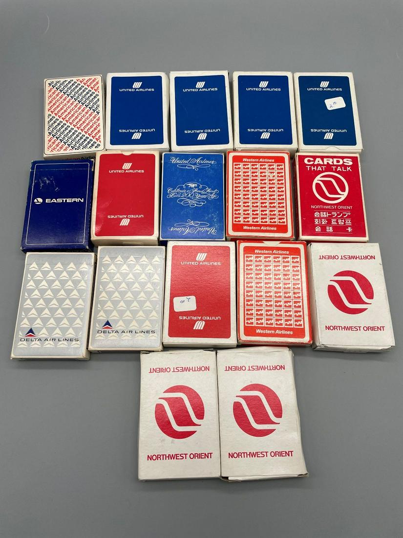 (17) Decks of Playing Cards From Airlines (1 of 4)