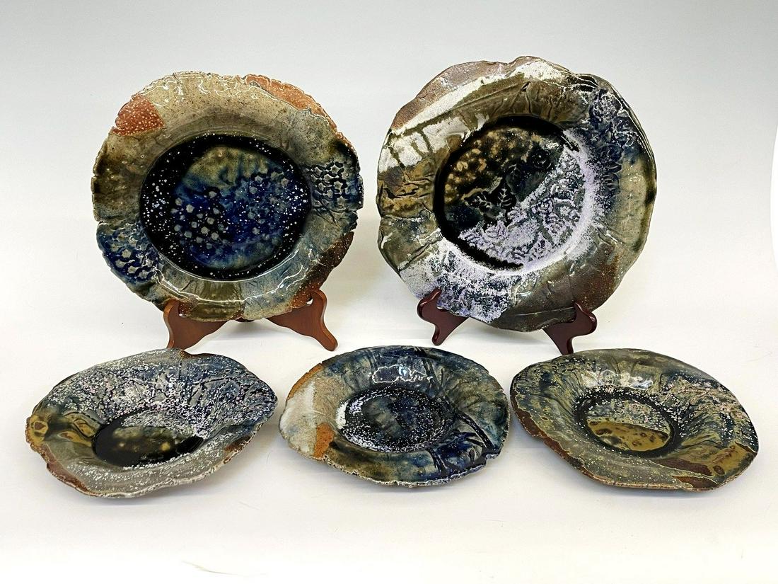 (4) Nancy Dudchenko Art Pottery Stoneware Dishes (1 of 6)