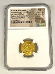 Pontic Kingdom Mithradates VI 120-63 B.C. Gold Stater Graded NGC