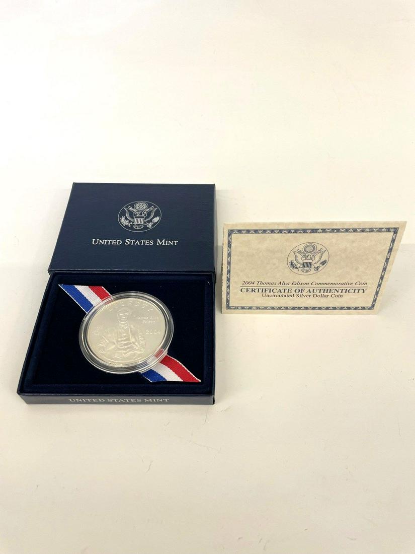 2004 Thomas A. Edison Commemorative Uncirculated Silver Dollar (1 of 3)