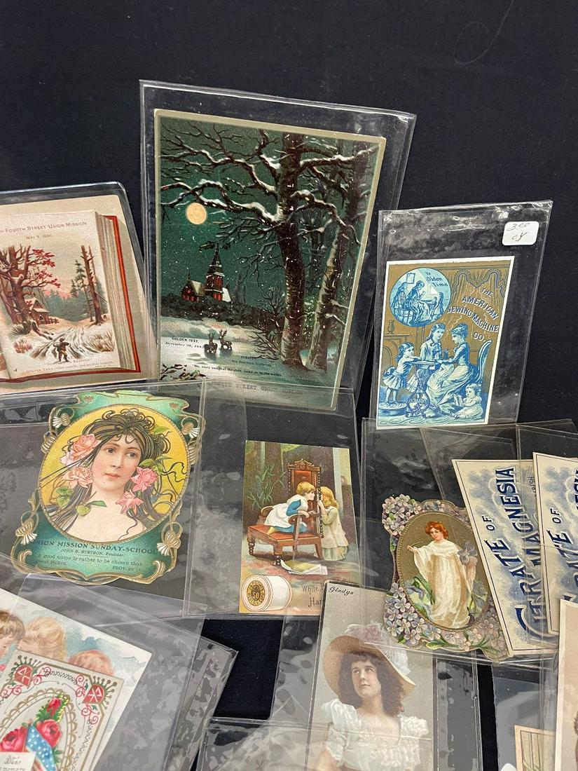 (60) Pieces of Early Turn of the Century Trade Cards, Ephemera (1 of 3)