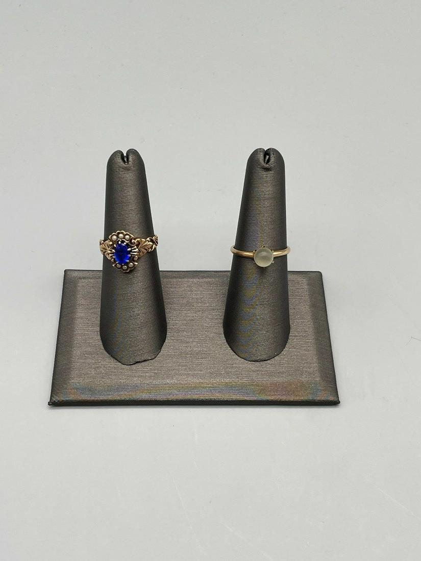 (2) 10k Gold Rings With Stones and Seed Pearls (1 of 5)