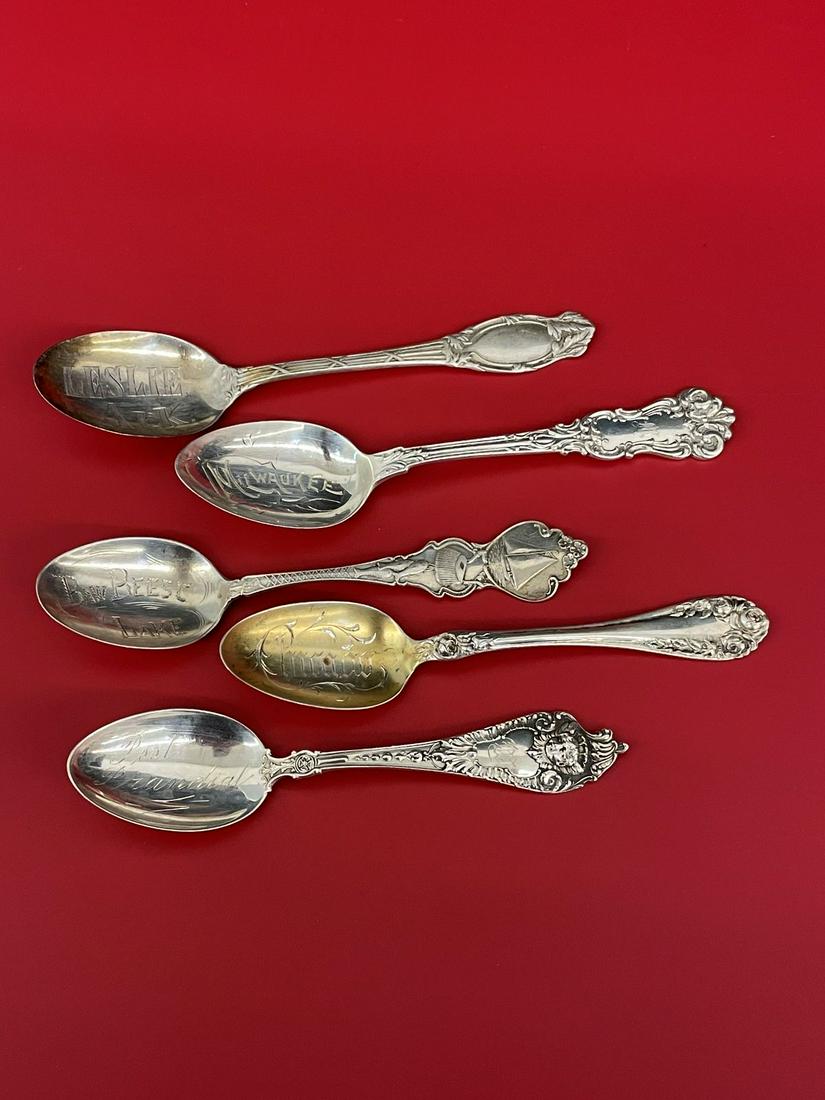 (5) Sterling Silver City Souvenir Spoons (1 of 6)