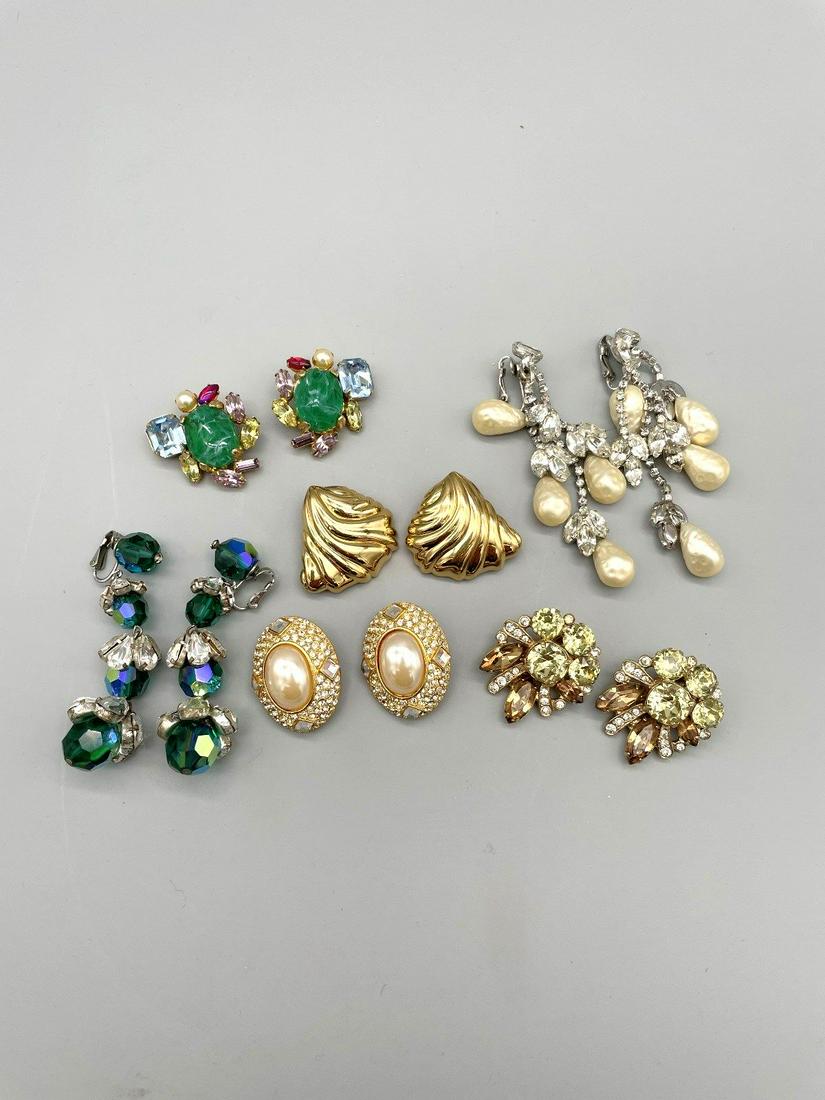 (6) Pairs Estate Costume Jewelry Earrings (1 of 4)