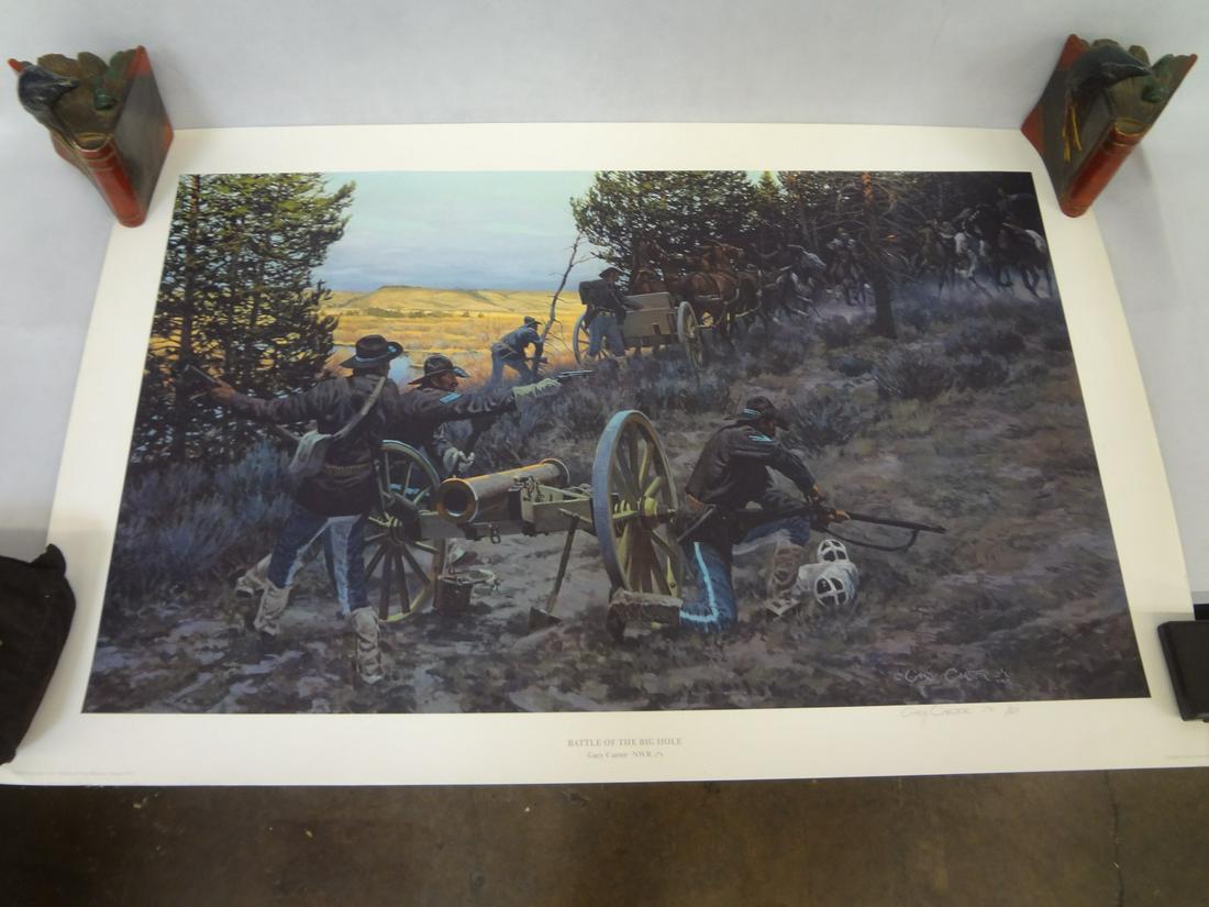 Gary Carter Signed Lithograph "Battle of the Big Hole" (1 of 3)