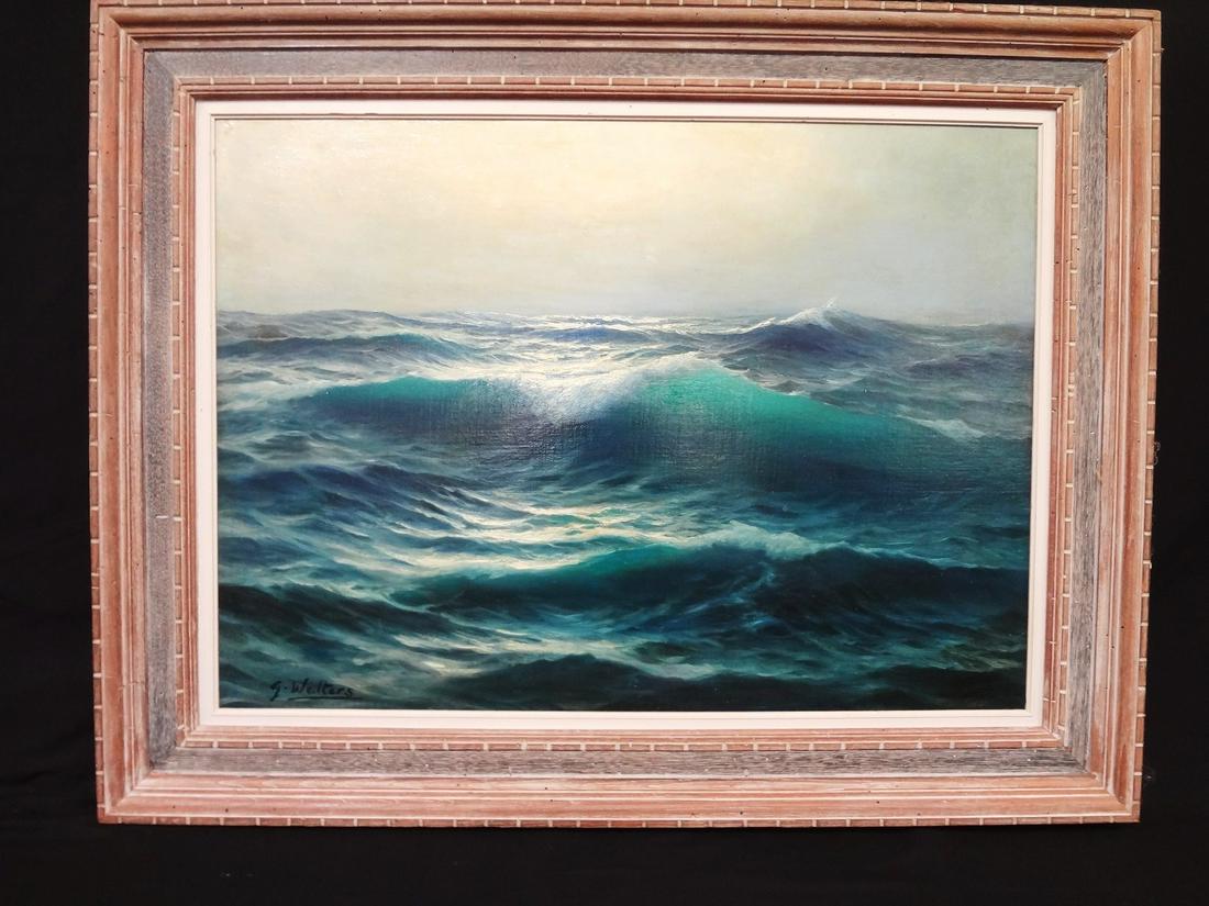 Guglielmo Welters (1913 - 2003) Oil on Canvas Seascape (1 of 3)