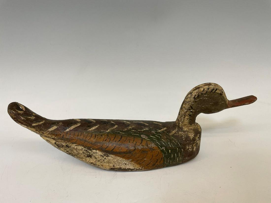 Early Hand Painted Carved Duck Decoy (1 of 6)