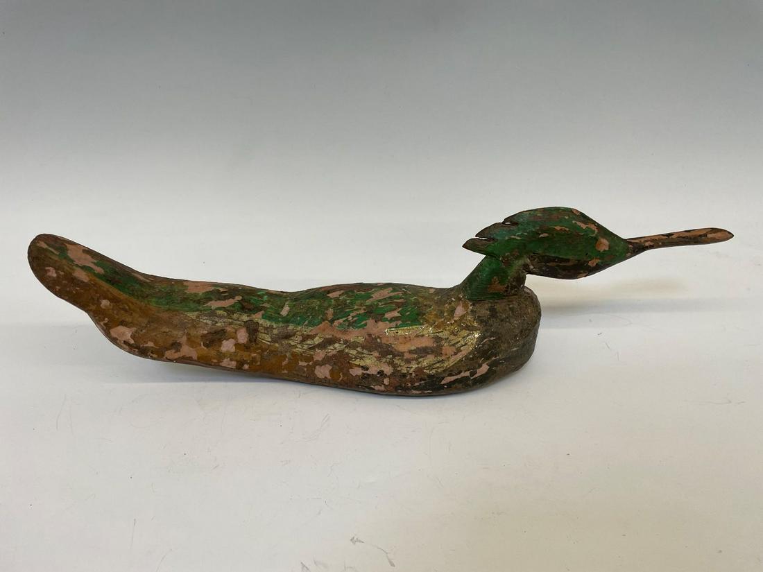 Early Hand Painted Carved Duck Decoy (1 of 7)