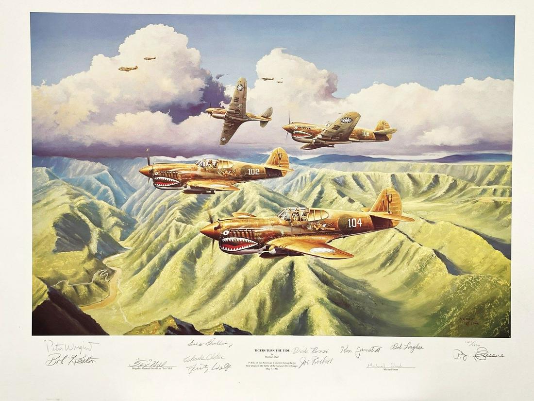 Michael Short Signed Military Lithograph: Tigers Turn the Tide" (1 of 7)