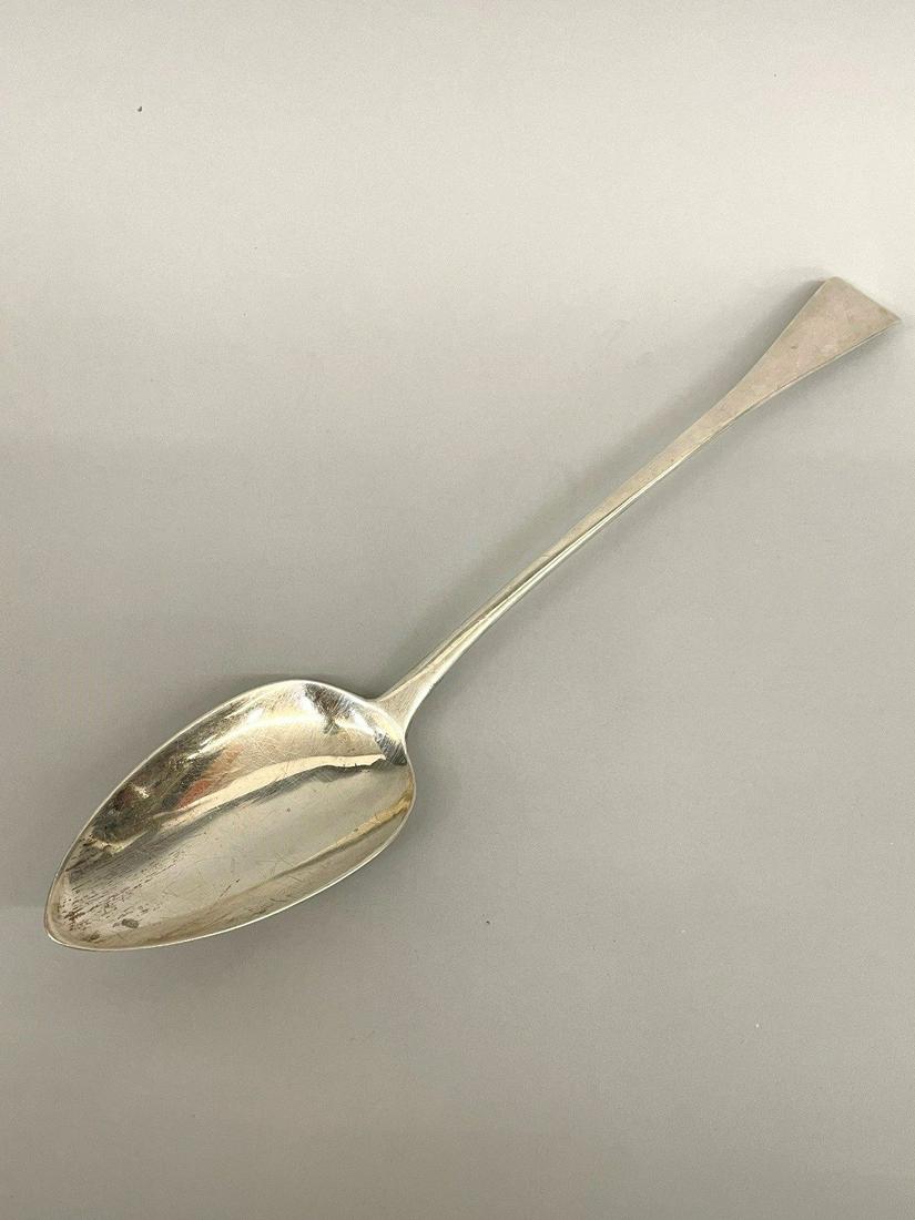Thomas Dicks London 1809 Sterling Silver Fiddle Back Serving Spoon (1 of 2)
