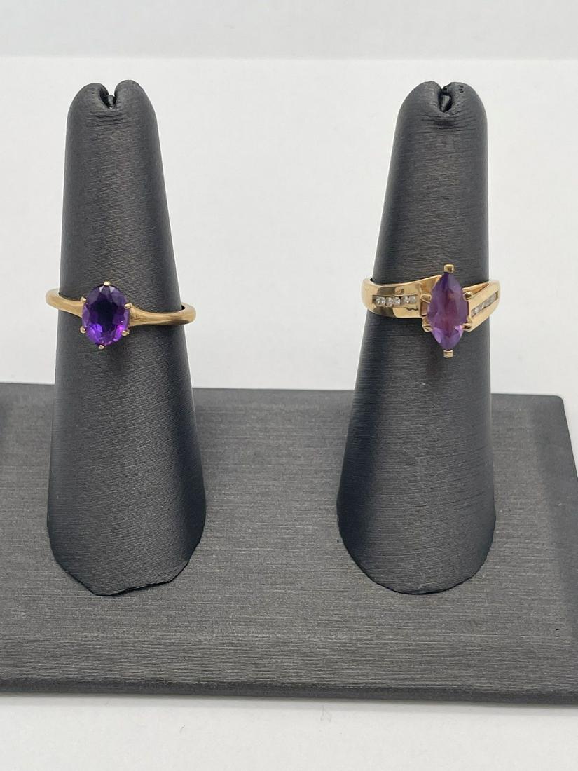 (2) 14k Gold Amethyst Rings (1 of 3)
