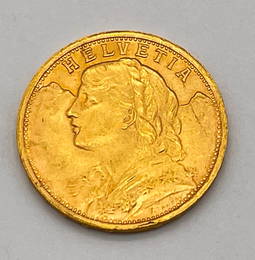 1947 B Switzerland Gold 20 Francs (121)