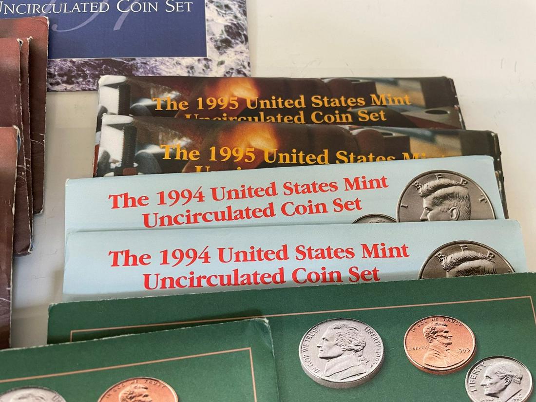 (11) United States Mint Uncirculated Sets in Envelopes: 1993, 1994, 1995, 1996, 1997 (#518) (1 of 3)