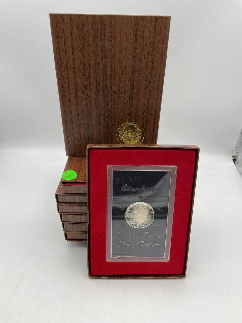 (8) United States Eisenhower Proof Dollars in Displays and Slip Cases (#526) (1 of 3)