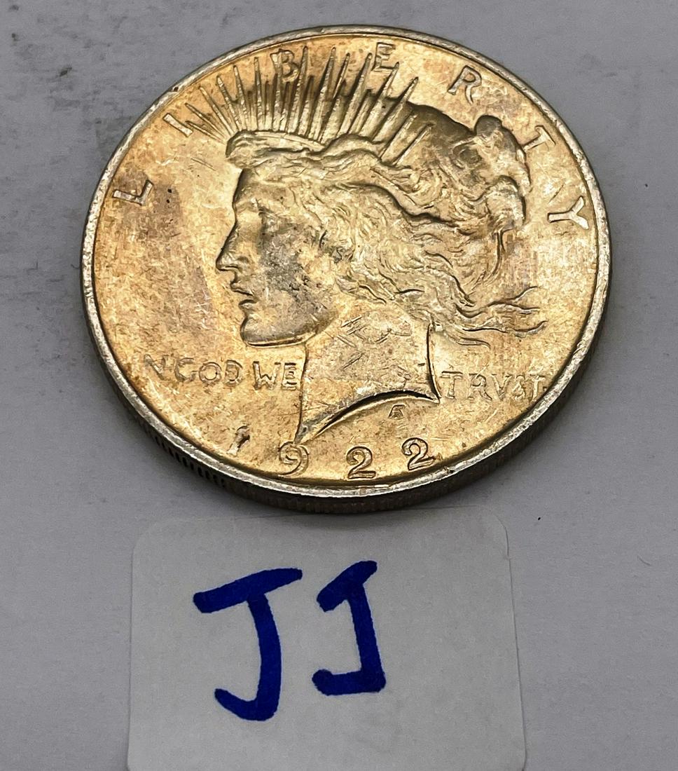 1922-P Peace Silver Dollar (JJ): 1922-P Peace Silver Dollar.