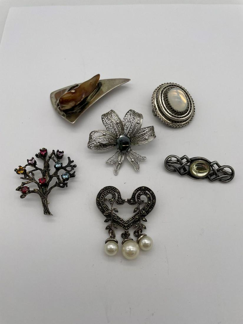 (6) Sterling Silver Brooches (1 of 6)
