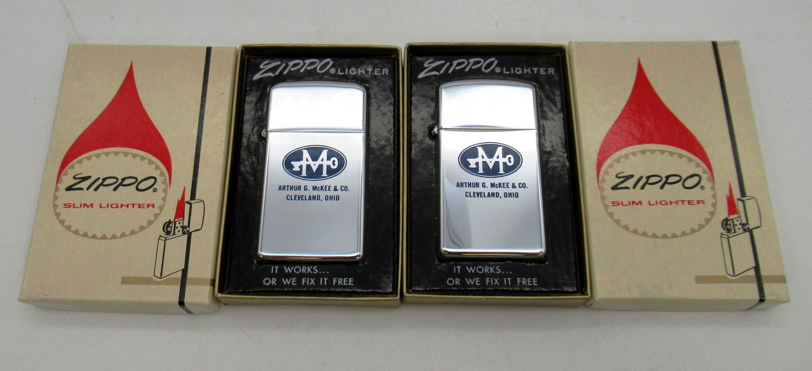 Pair of 1969 Zippo Slim Lighters (1 of 4)