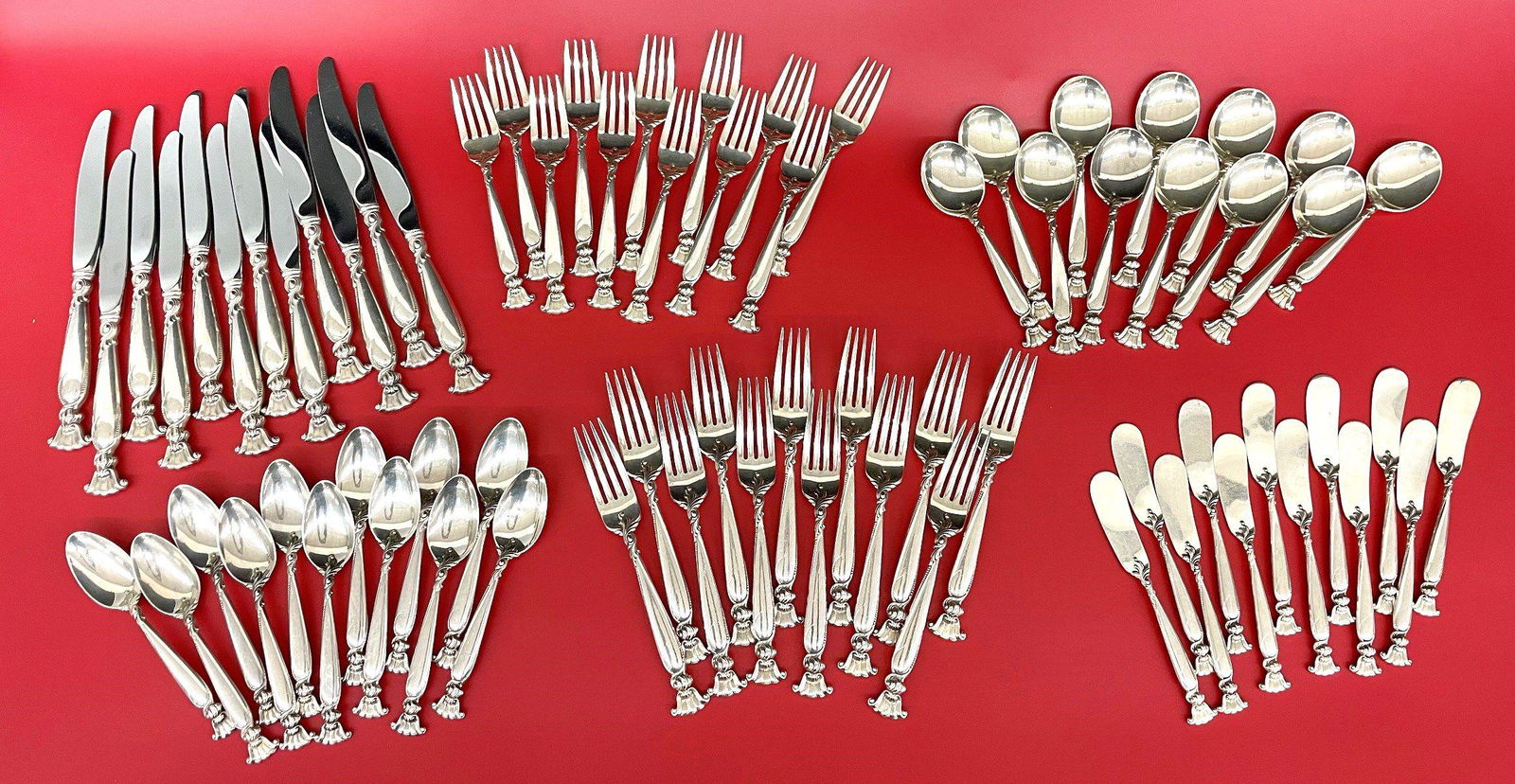 (72) Piece Wallace Sterling Silver Flatware Set "Romance of the Seas" (1 of 9)