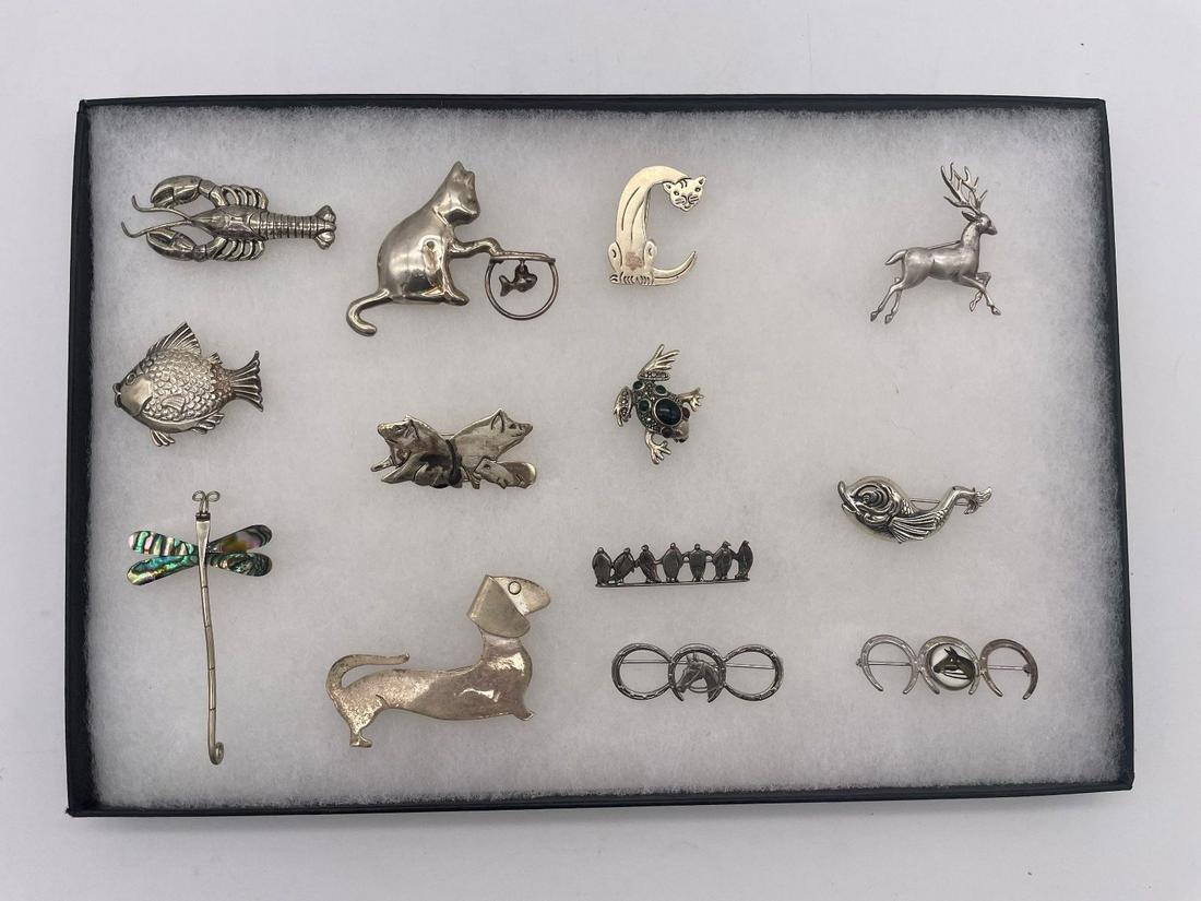 (13) Sterling Silver Animal Brooches (1 of 6)