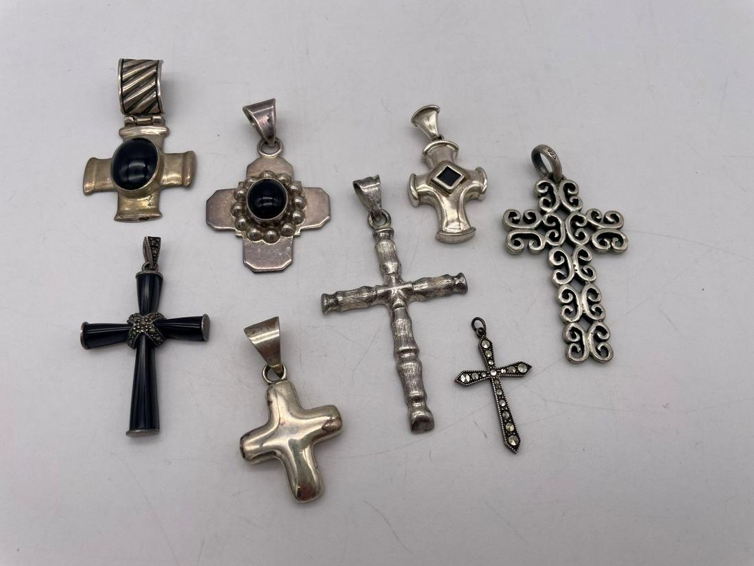 (8) Sterling Silver Cross Pendants (1 of 3)