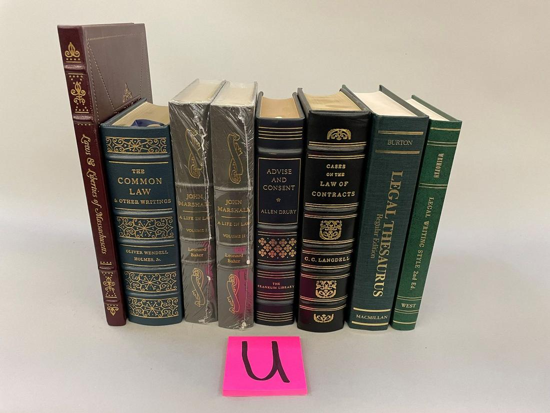(8) Easton Press, Legal Classics New Books: (8) Easton Press, Legal Classics New Books: Includes Law and Liberties of Mass., The Common Law, Advise and Consent, (2) John Marshall, Legal Writing Style, Legal Thesaurus, Cases on the Law of Contra