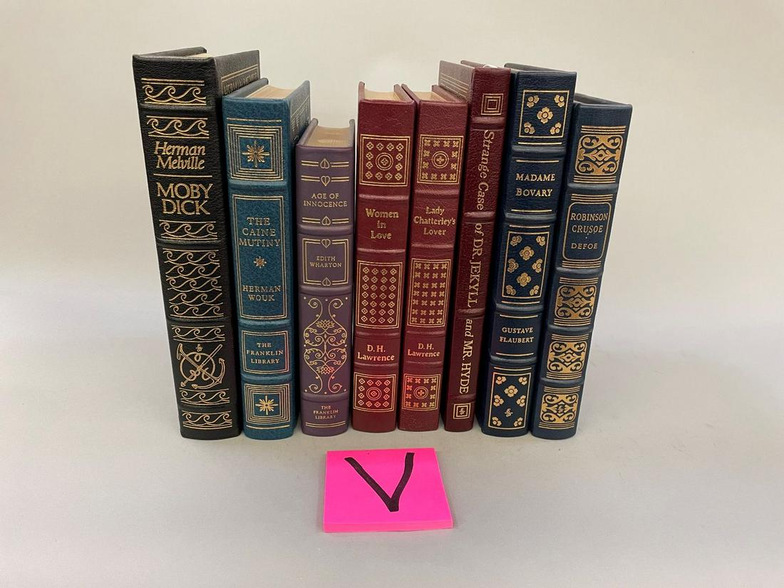 (8) Franklin Library, and Easton Press New Books: (8) Franklin Library, and Easton Press New Books: Includes Age of Innocence, The Caine Mutiny, Moby Dick, Lady Chatterley's Lover, Women in Love, Robinson Crusoe, Madame bovary, Strange Case of Dr. Je