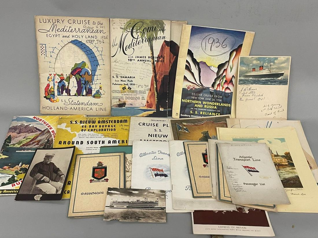 Group of Early Travel Ephemera and Cruise Line Paper (1 of 7)