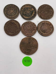 (7) Russia Federation 2 Kopeks (#414): (7) Russia Federation 2 Kopeks (#414): Includes 1764, (2)1766, 1767, 1772, 1778, 1797