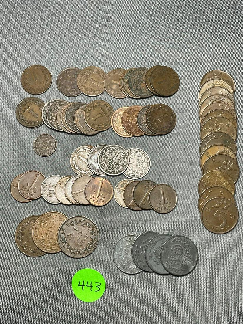(58) Netherlands Bronze 1/2, 1, 2 1/2, 5, 10 Cent Coins (#443) (1 of 7)