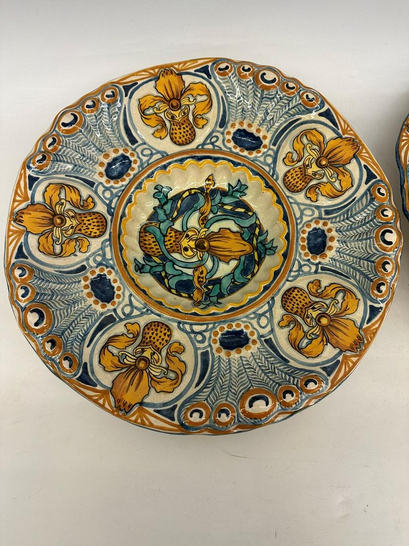 Pair of Large Majolica Stoneware Chargers (1 of 8)