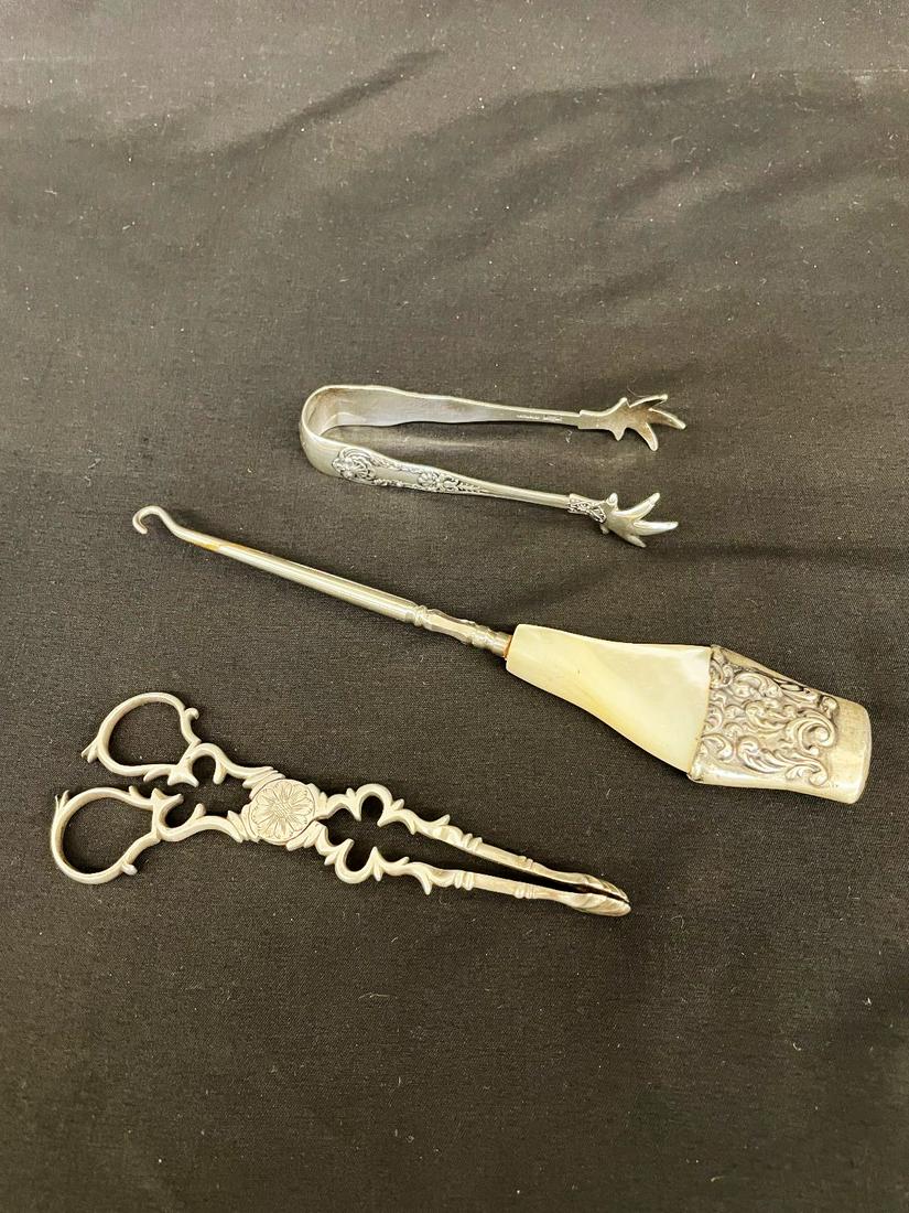 (3) Sterling Silver Pieces Including Nippers Styled After Daniel Dupuy (1 of 9)