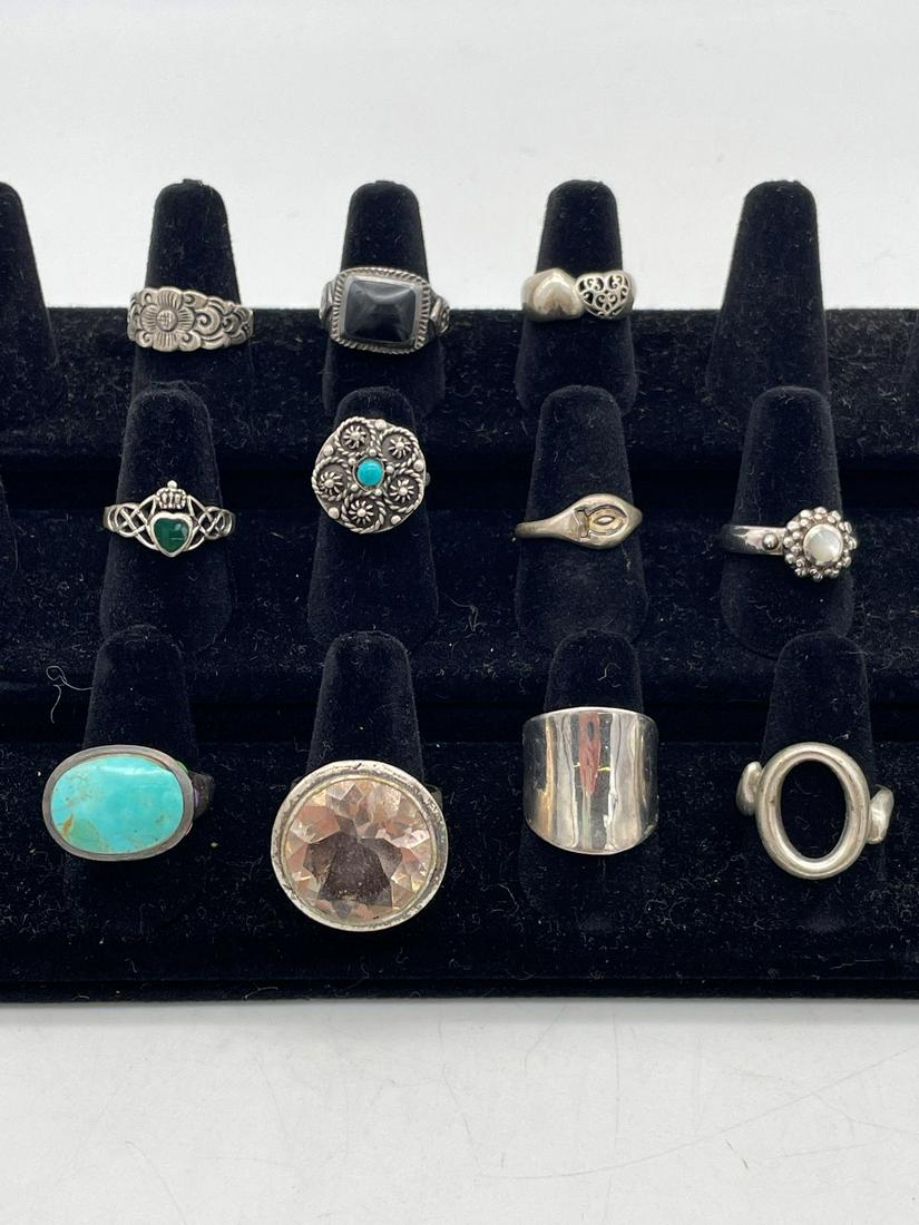 (11) Sterling Silver Rings With and Without Turquoise (1 of 2)
