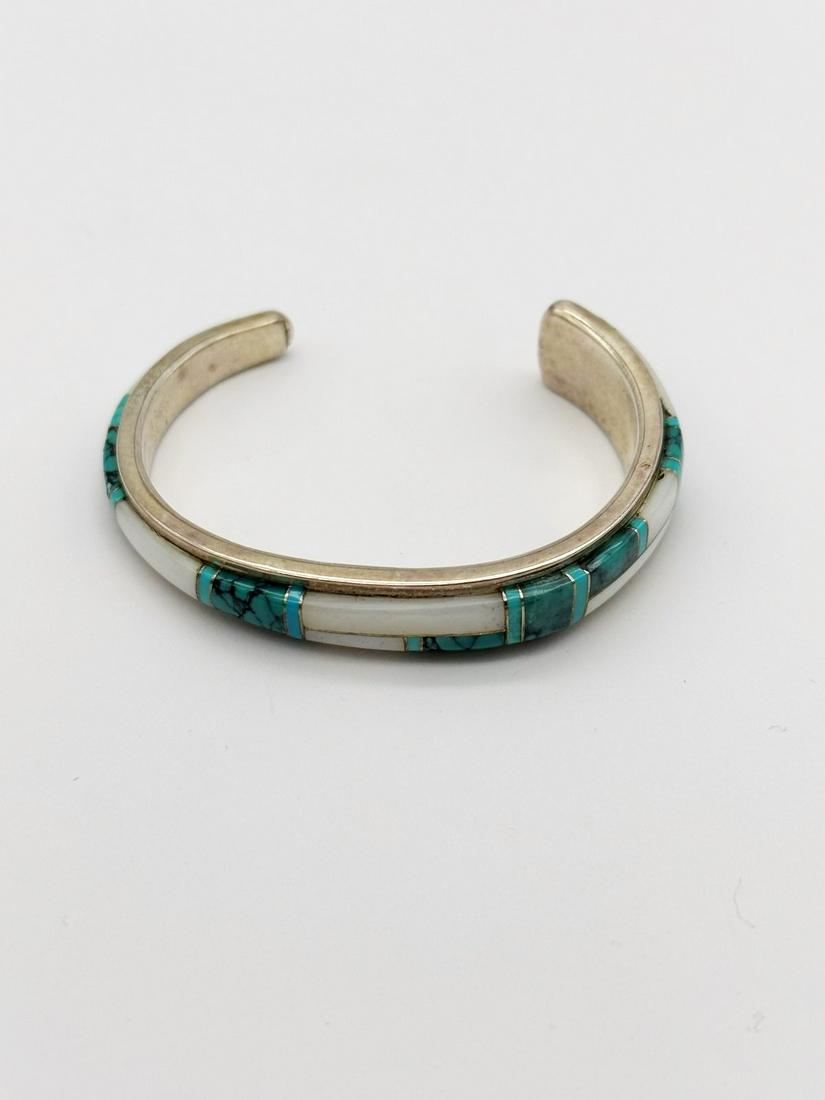 Wilbur Yazzie Turquoise Sterling Silver Cuff Bracelet (1 of 3)