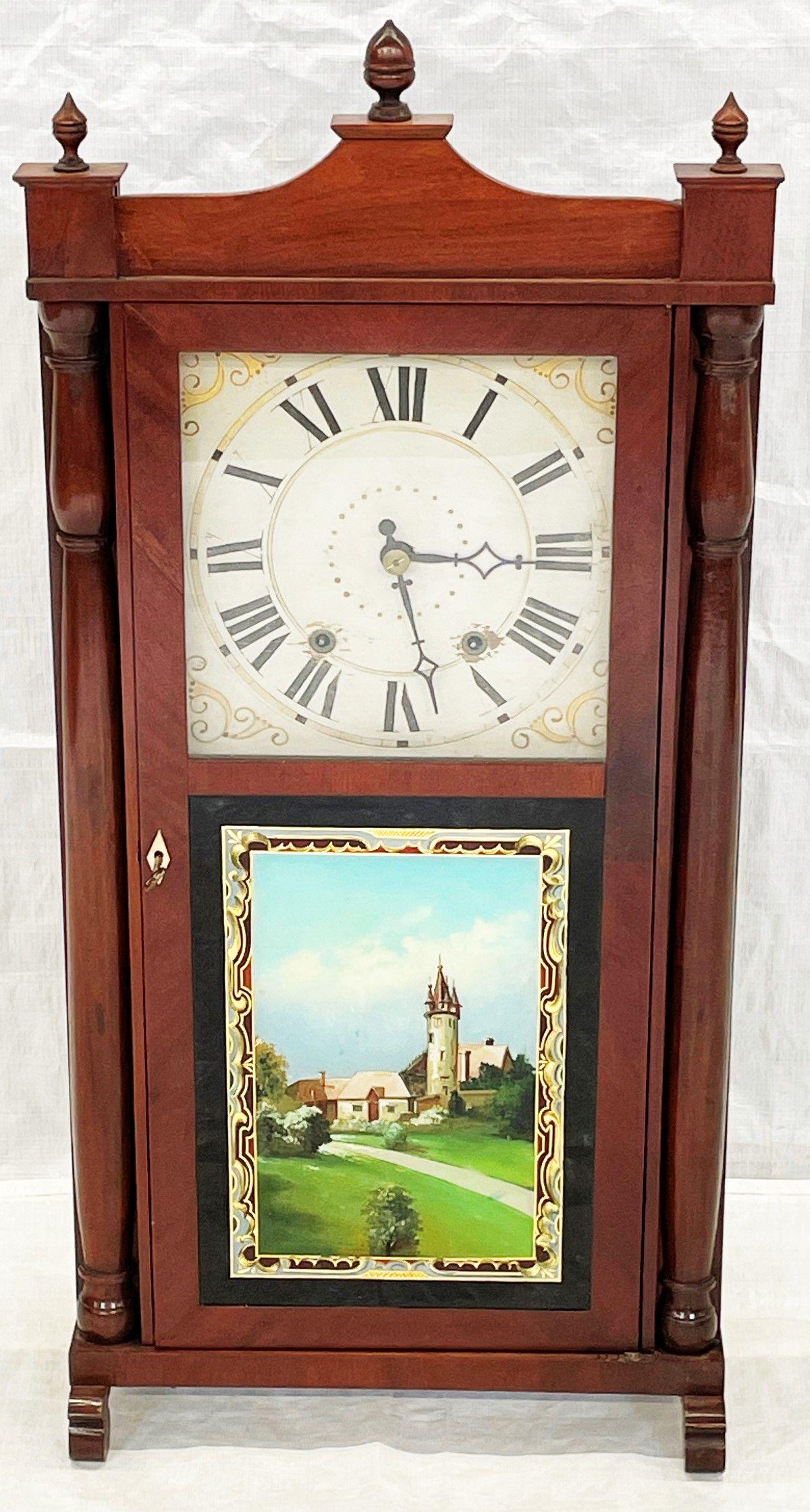James Bishop Connecticut Mantle Clock Hand Painted Front Glass Panel (1 of 11)
