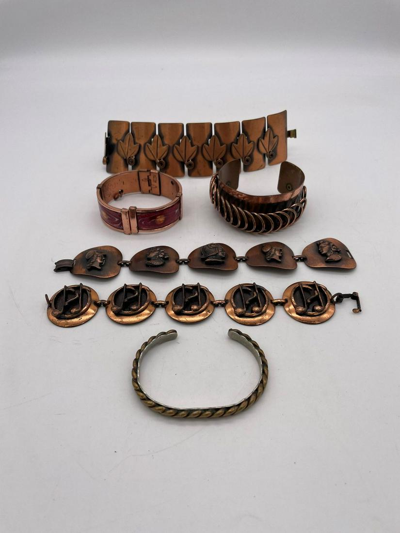 Group of Copper Bracelets: Matisse and Renoir and Rebajes: Group of Copper Bracelets: Matisse and Renoir and Rebajes: Includes 6 in all. All marked with no condition issues