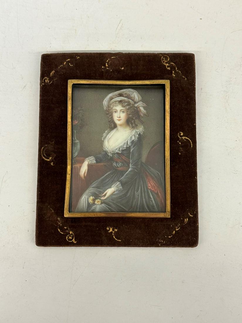 Hand Painted Portrait Miniature Portrait Princess De Lamballe (1 of 4)