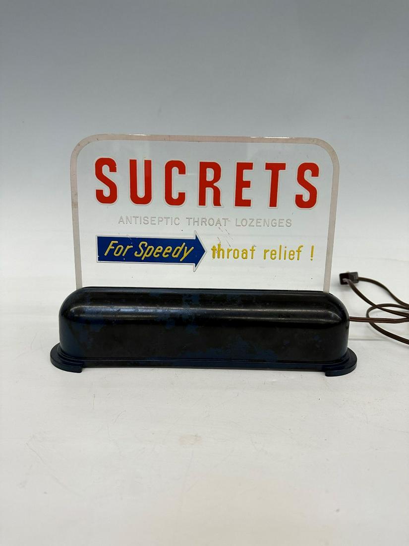 Vintage Sucrets Lucite Store Display Light Up Sign (1 of 3)